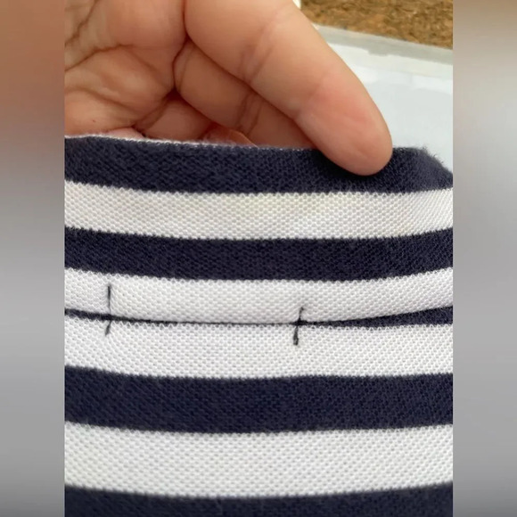 ATM Anthony Thomas Melillo Navy Striped Pima Cotton Dress xs - Picture 9 of 11